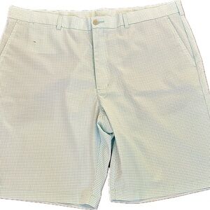 PGA TOUR men’s size 42 light green and white small check shorts.